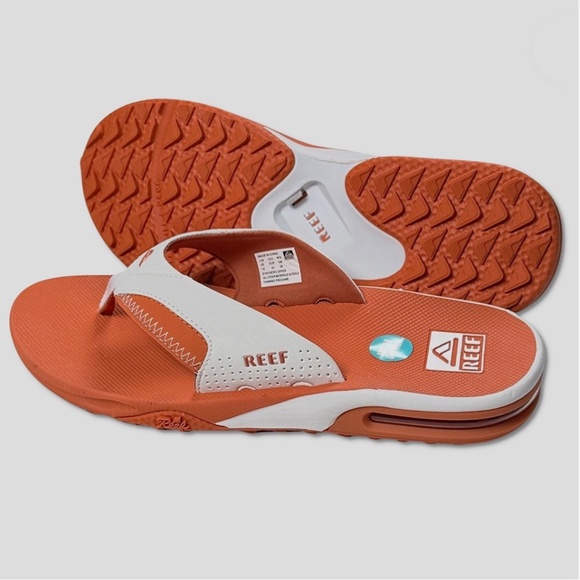 Reef Fanning Pregame / Tailgate Sandals - NWT Mens 10 Orange / White #48767-F5